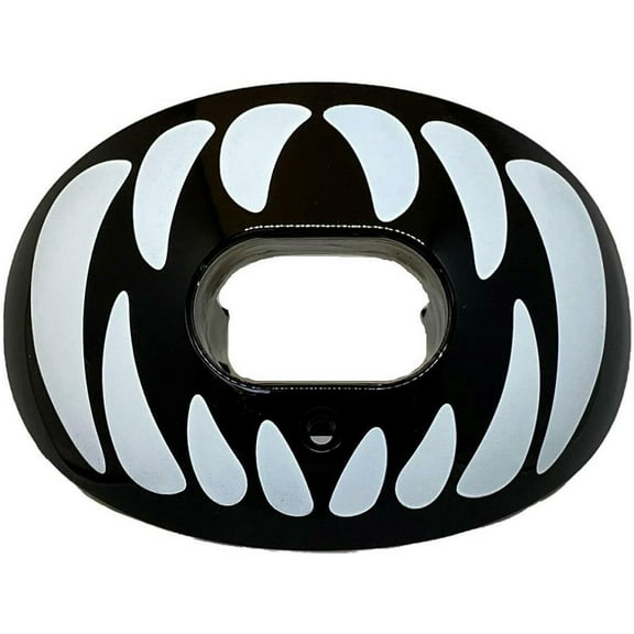 Battle Sports Predator Chrome Oxygen Lip Protector Mouthguard - Black/White
