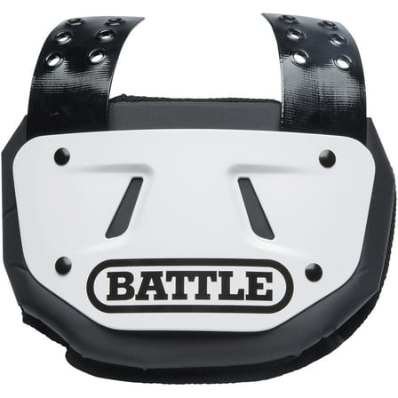 Battle Sports Protective Football Back Plate - Youth - White/Black