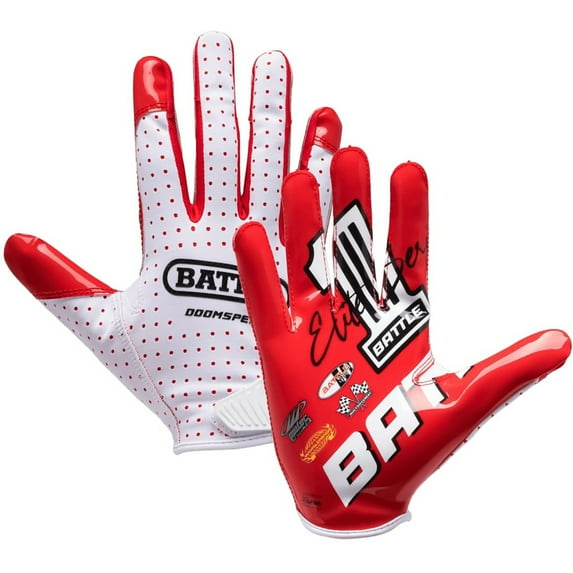 Battle Sports Adult "Racing" Doom Speed Receiver Football Gloves - Small
