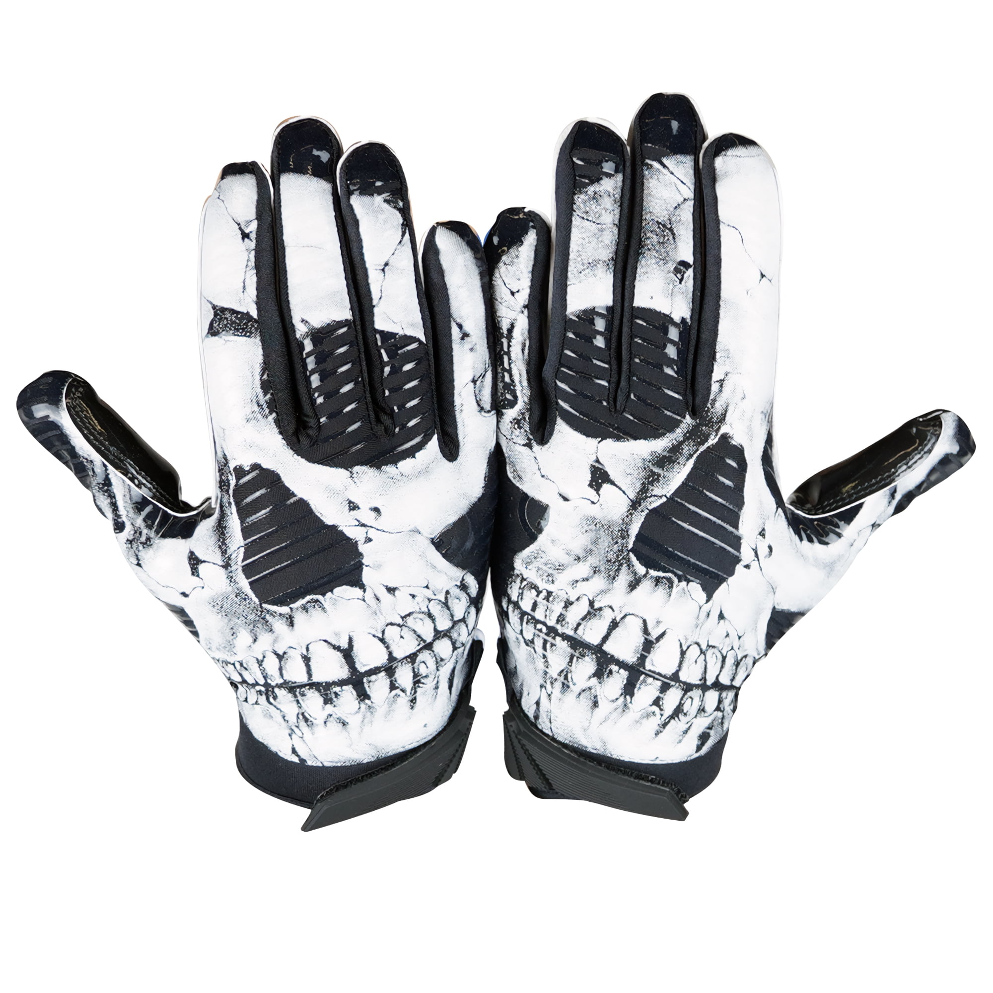 Battle Sports Skull Face Cloaked Adult Football Receiver Gloves Small