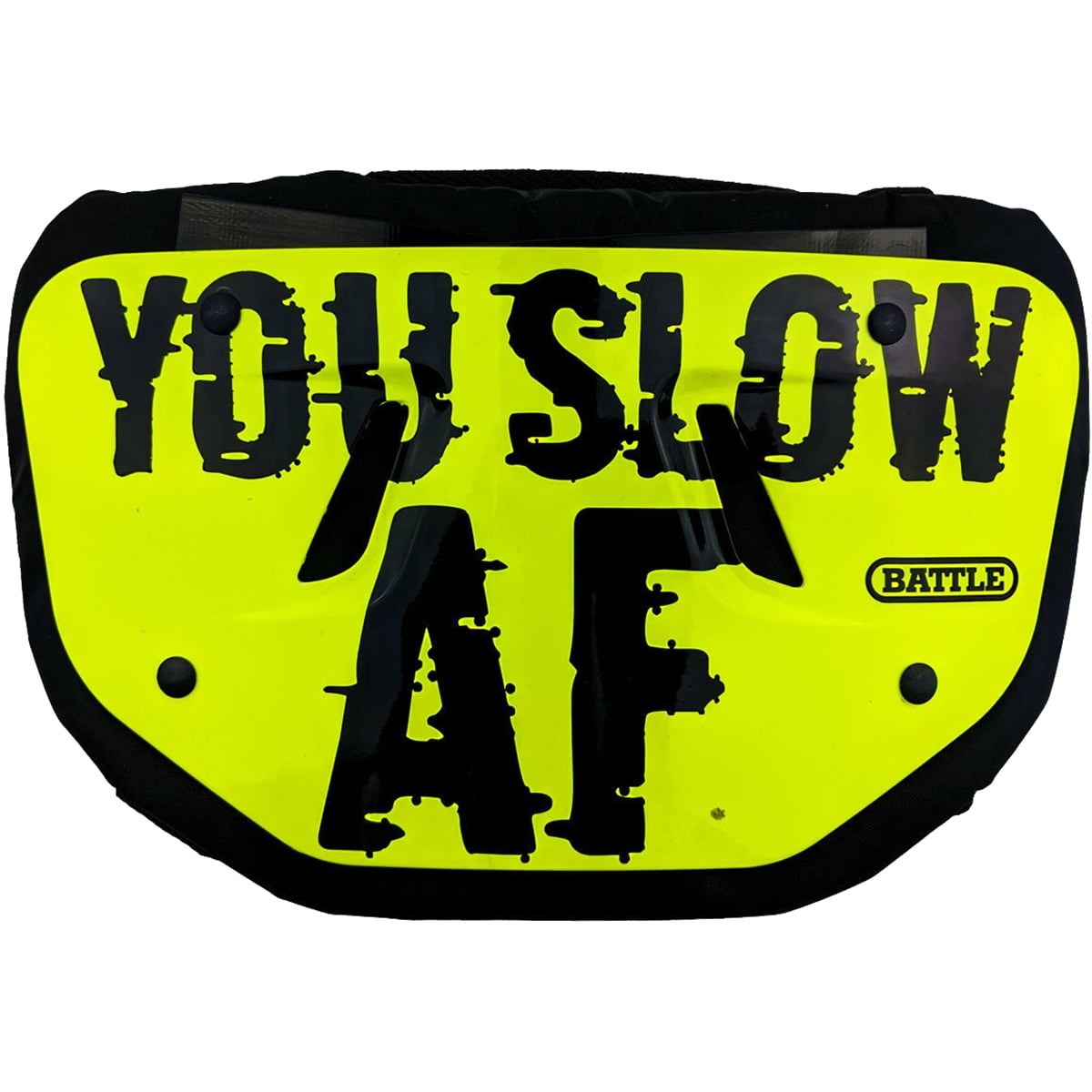 Battle Sports Slow AF Chrome Football Back Plate - Youth - Neon Green