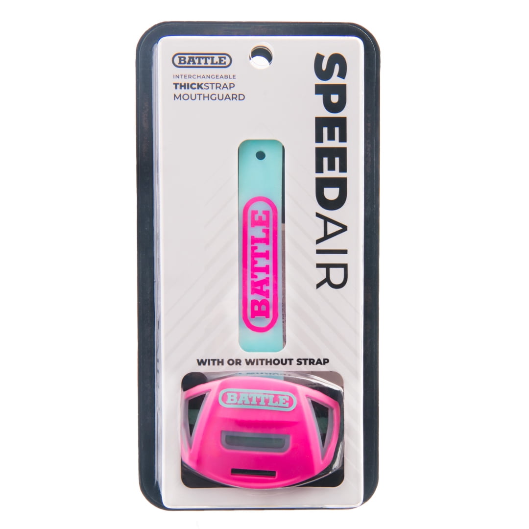 Battle Sports Speed Air Football Mouthguard, Neon Pink/Aqua