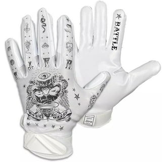 Lycos Gears Football Gloves for Youth and Adults – Lineman Receiver Gloves for Kids and Men – Super Grip Football Gloves in White Colour for Boys –