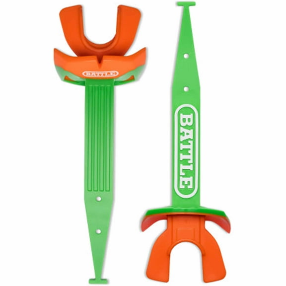 Battle Sports Speed Pro Football Mouthguard with Connected Thick Strap - Green/Orange