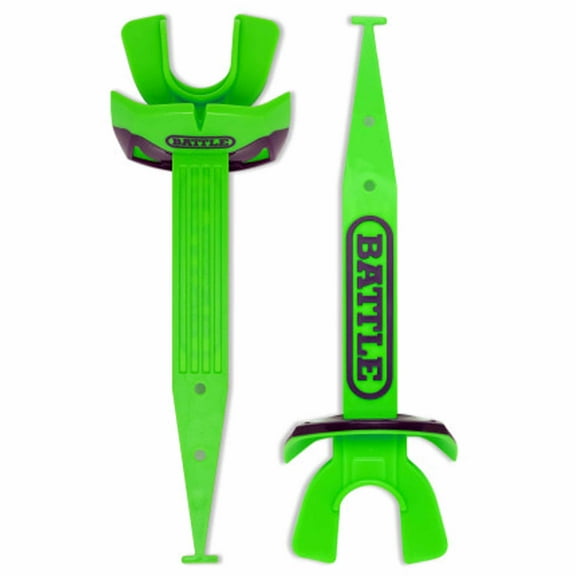 Battle Sports Speed Pro Football Mouthguard with Connected Thick Strap - Neon Green/Purple