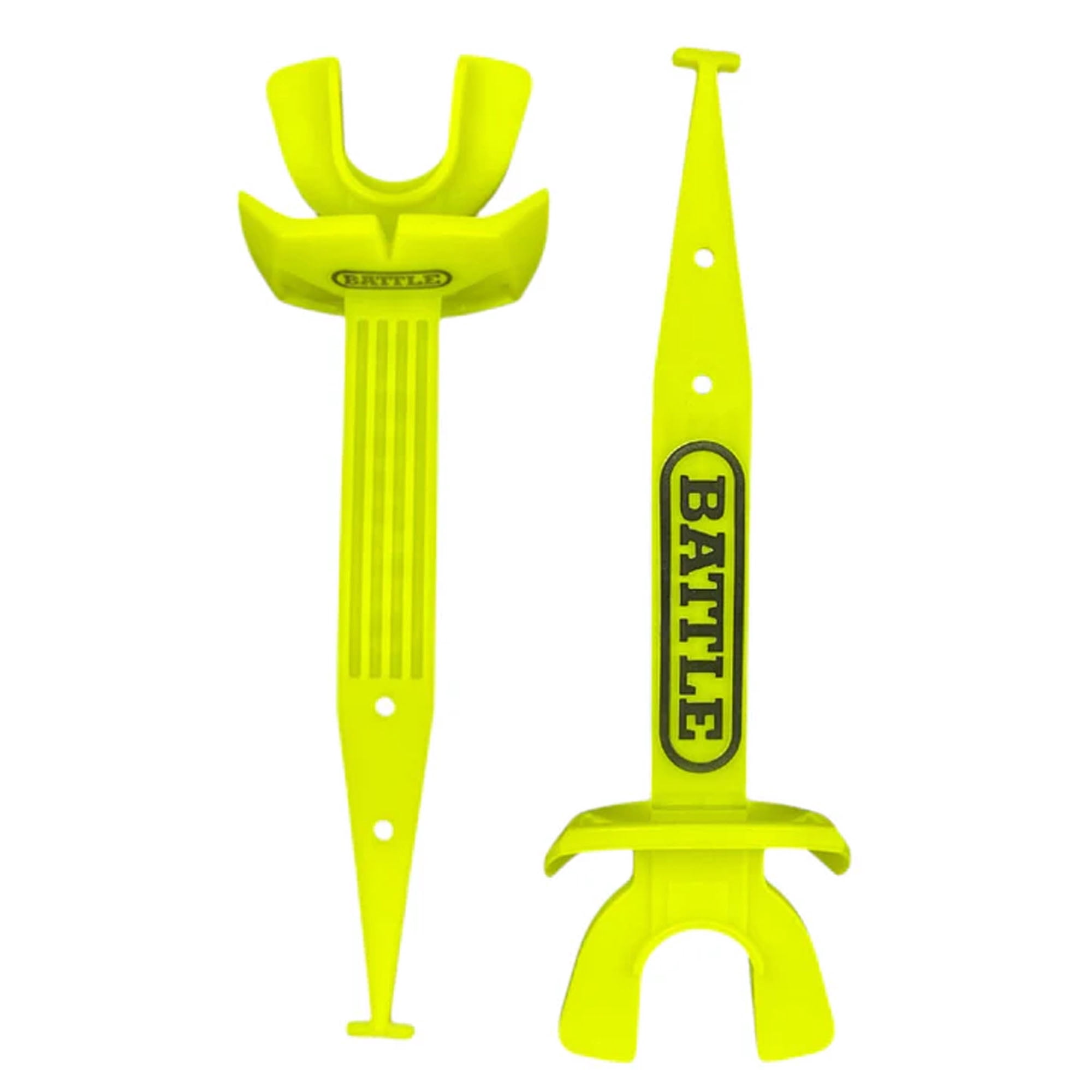 Battle Sports Speed Pro Football Mouthguard with Connected Thick Strap, Neon Yellow/Yellow