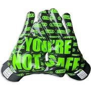 Battle Sports You're Not Safe Football Gloves - Adult Small - Neon Green