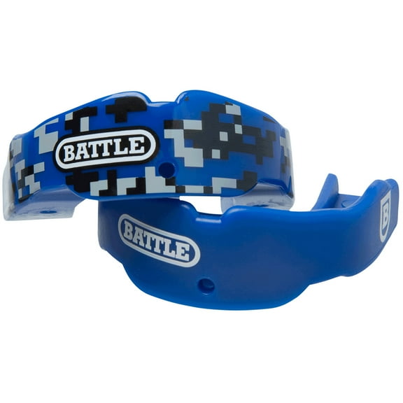 Battle Sports Youth Camo Mouthguard 2-Pack with Straps - Blue Camo