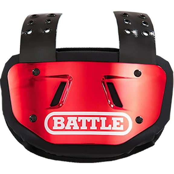 Battle Sports Youth Chrome Protective Football Back Plate - Red
