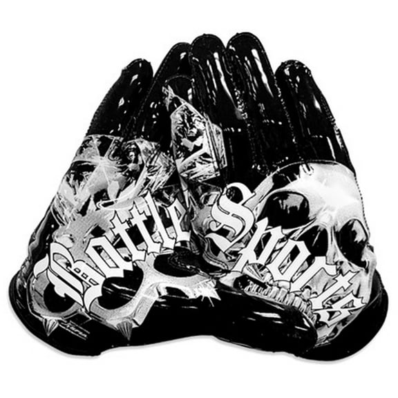 Battle Sports Youth "Chrome Skulls" Doom Speed Receiver Football Glove - Large