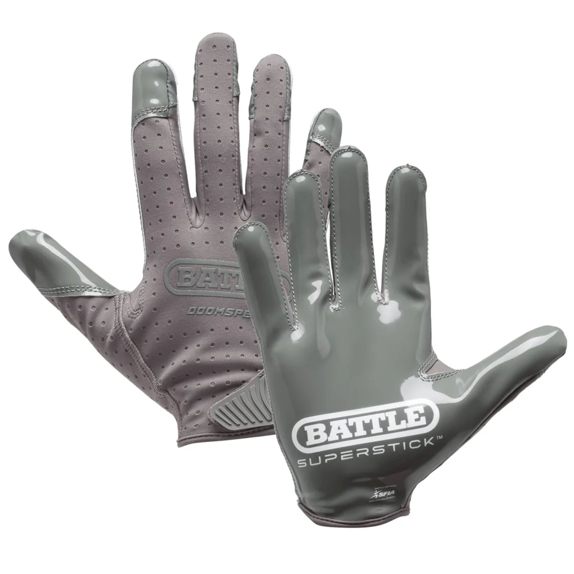 Battle Sports Youth Doom Speed Receiver Football Glove - Charcoal - Xlarge