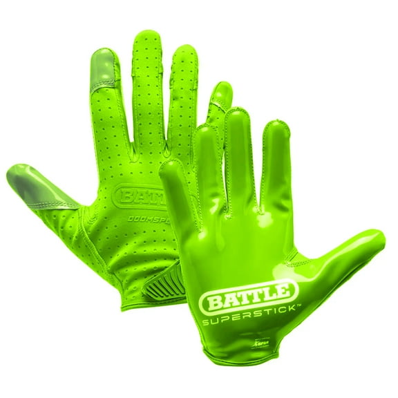 Battle Sports Youth Doom Speed Receiver Football Glove - Neon Green - Large