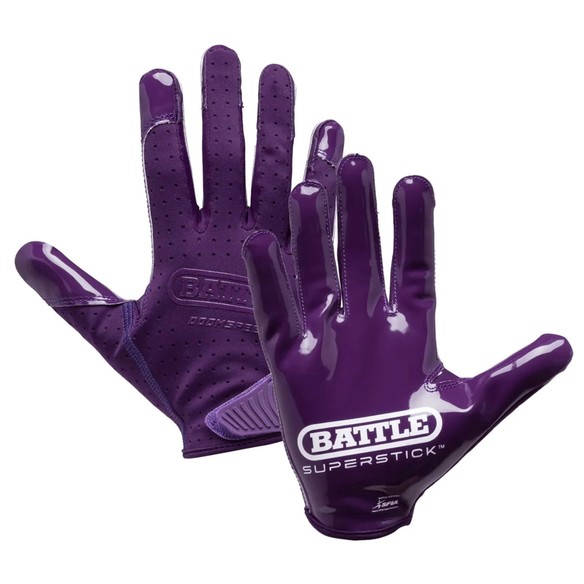 Battle Sports Youth Doom Speed Receiver Football Glove - Purple - Xlarge