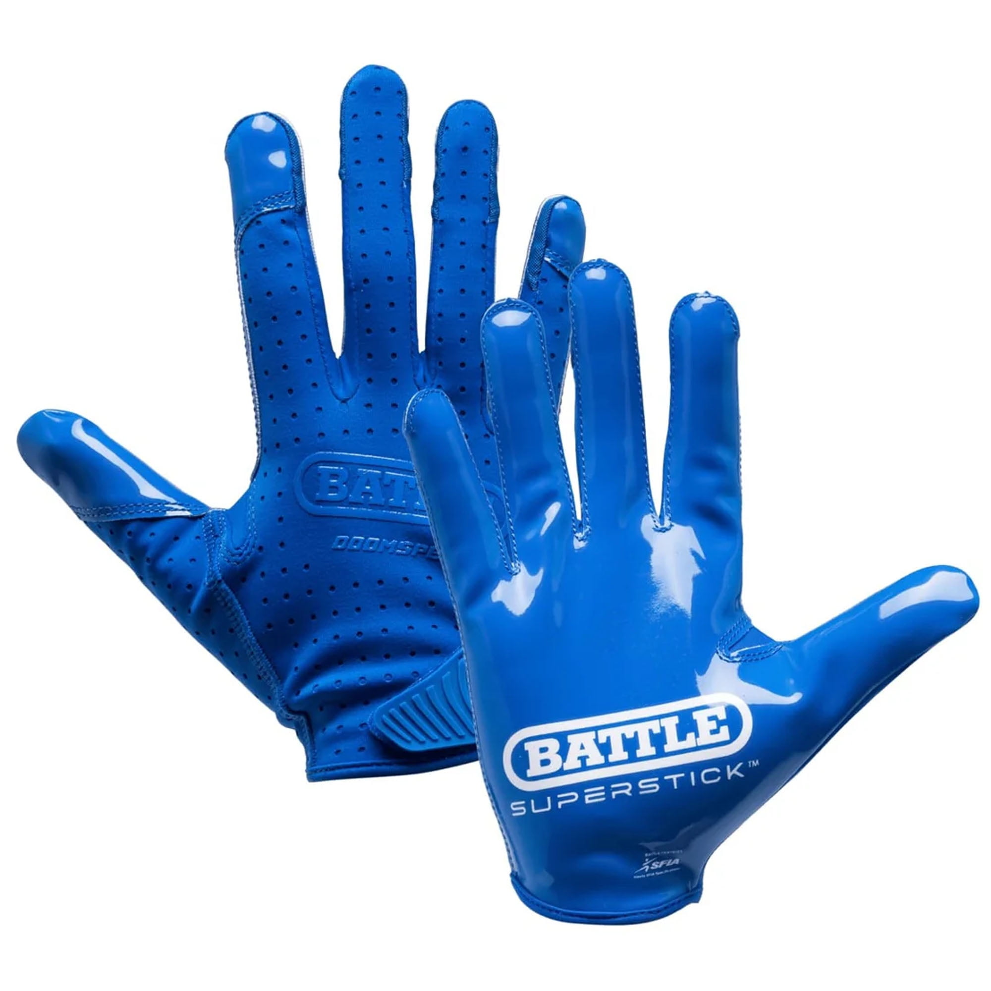 Battle Sports Youth Doom Speed Receiver Football Glove - Royal - Xlarge
