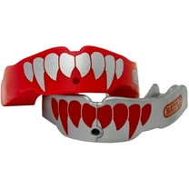 Battle Sports Youth Fang Mouthguard 2-Pack with Straps - Red/Silver