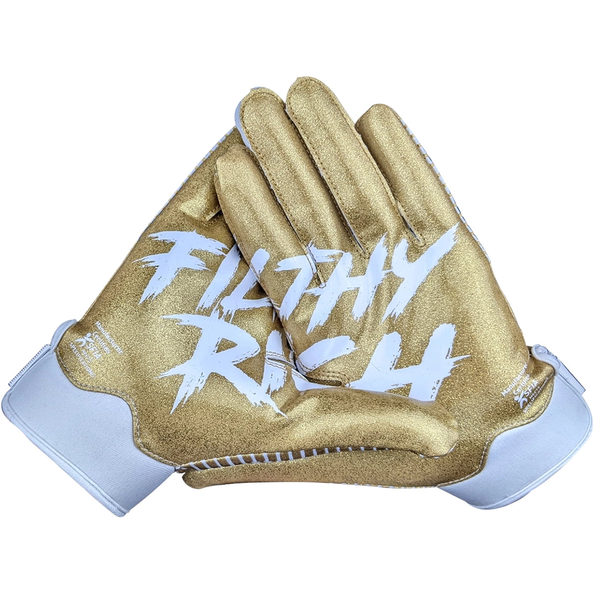Battle Sports Youth Filthy Rich Doom 1.0 Football Receiver Gloves- Medium - Gold