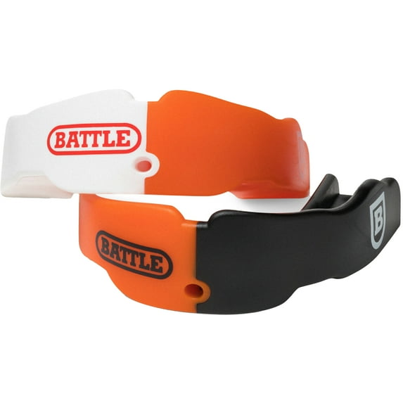 Battle Sports Youth Football Mouthguard 2-Pack with Straps - Orange