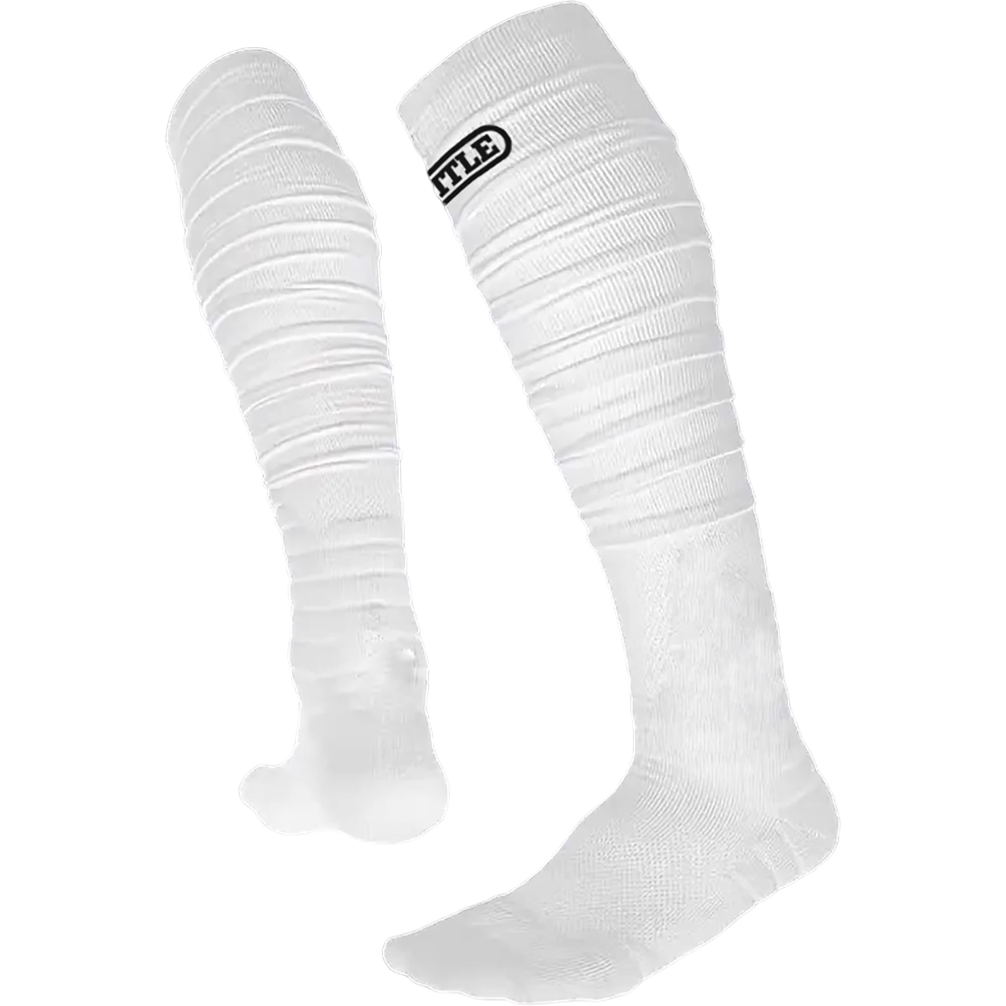 Battle Sports Youth Lightweight Long Football Socks White