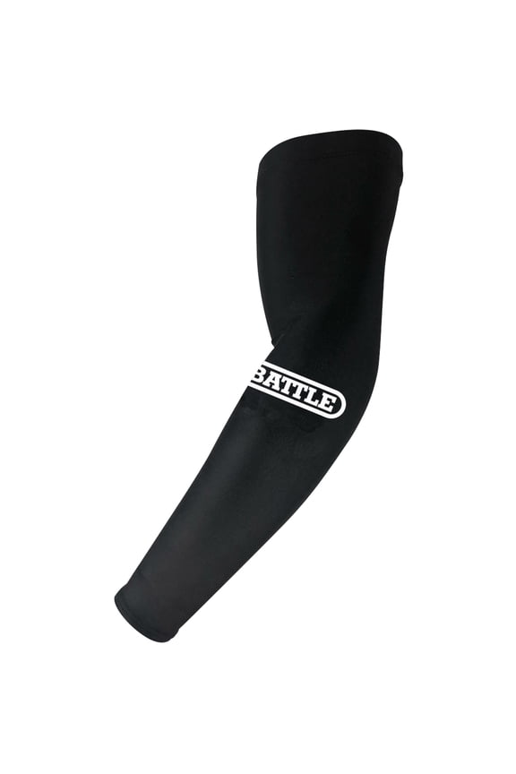 Youth Performance Football Full Arm Sleeves, Black with White Logo, Large/Xlarge