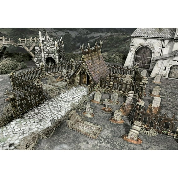 Battle Systems Fantasy Terrain Graveyard - 28-35mm DND D&D RPG Wargames Historical / Fantasy Card Scenery
