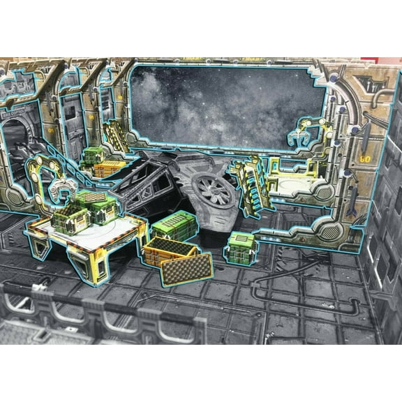Battle Systems Sci-fi Terrain Arrival Bay - 28-35mm RPG / Wargames / 40k Necromunda Card Scenery
