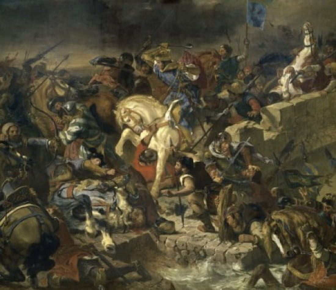 The Battle of Taillebourg (La Bataille de Taillebourg) 1837 Eugene Delacroix (1798-1863French) Musee du Louvre Paris Canvas Art - Eugene Delacroix (18 x 24)