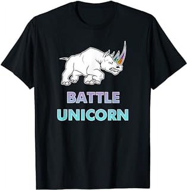 Funny Rhino Battle Unicorn T-Shirt For Men - Humorous Graphic Tee, Grey, X-Large