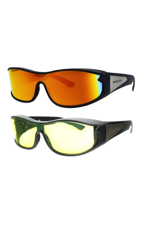 Battle Vision - Wrap-Around Sunglasses, Day and Night Vision, Fits Over Prescription Lenses