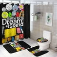 thumbnail image 1 of Battle for Dream Island BFDI 4PCS Bathroom Sets Shower Curtain Sets with Toilet Lid Cover, U-Shaped Mat And Bath Mat, 1 of 8