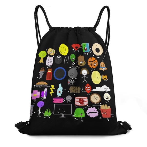 Battle for Dream Island BFDI Drawstring Bags Lightweight Shoulder Backpack High Capacity Sport Bag Gym Sack Beach Daypack for Men Women