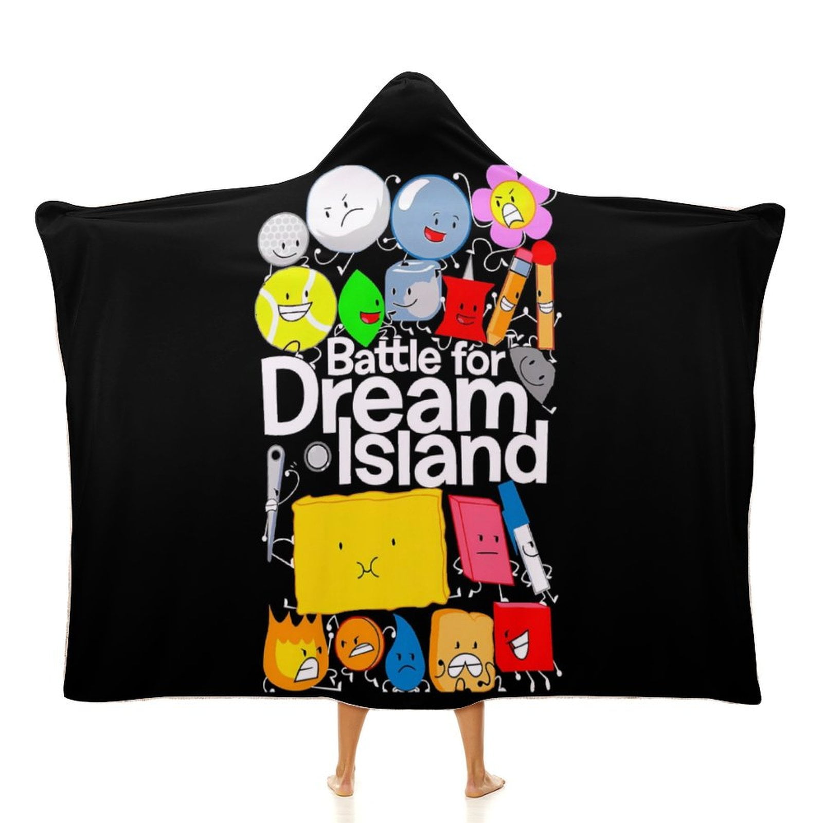 Battle for Dream Island BFDI Hooded Blanket Cape Wrap Soft Wearable