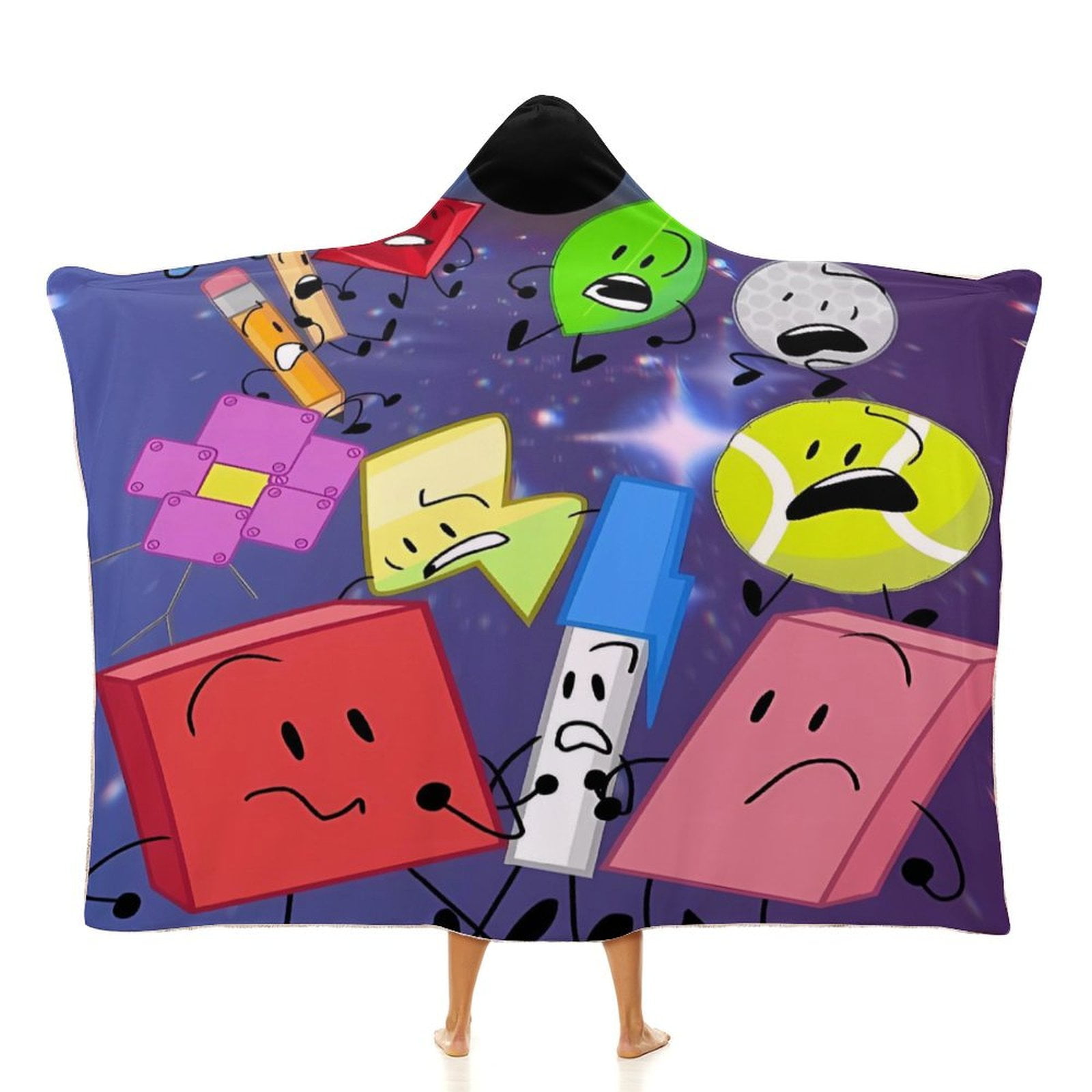 Battle for Dream Island BFDI Hooded Blanket Cape Wrap Soft Wearable