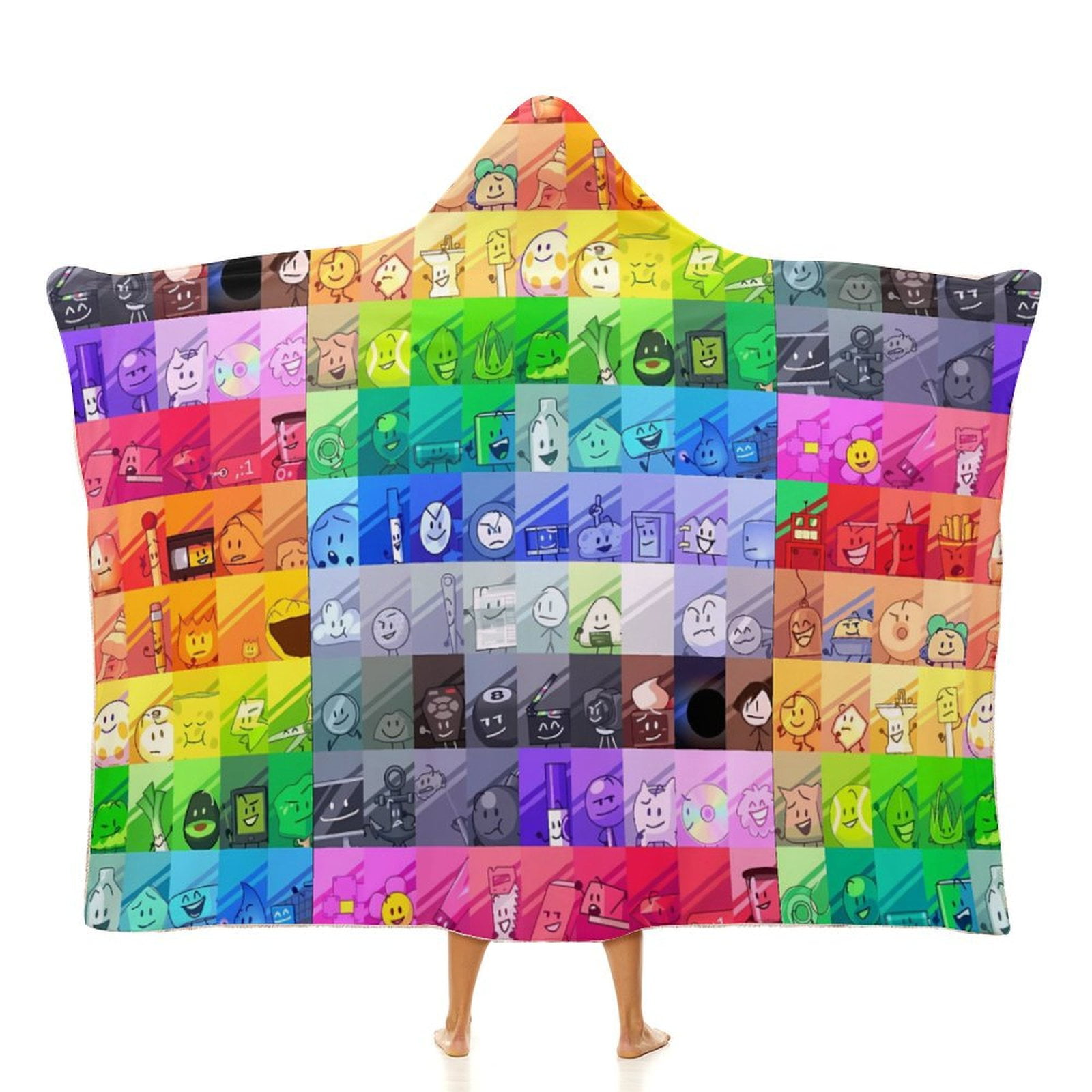 Battle for Dream Island BFDI Hooded Blanket Cape Wrap Soft Wearable
