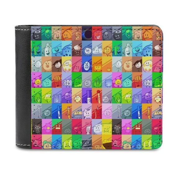 Battle for Dream Island BFDI Leather Wallet Slim Card Wallet Bifold RFID Blocking Card Holder Purse