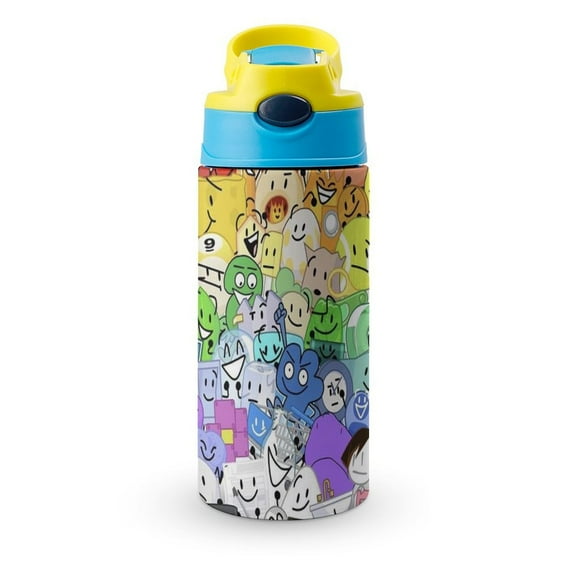 Battle for Dream Island BFDI Stainless Steel Insulated Water Cup for Boys Girls Leakproof Water Bottle with Flip-Flop Lid