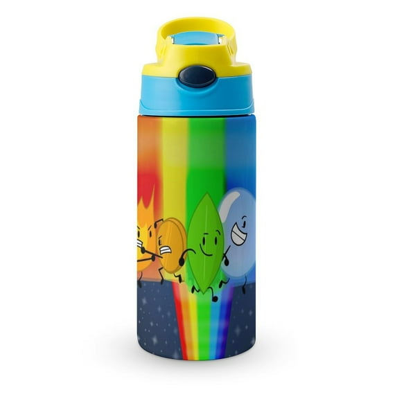 Battle for Dream Island BFDI Stainless Steel Insulated Water Cup for Boys Girls Leakproof Water Bottle with Flip-Flop Lid