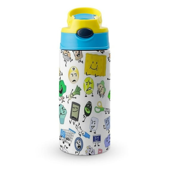 Battle for Dream Island BFDI Stainless Steel Insulated Water Cup for Boys Girls Leakproof Water Bottle with Flip-Flop Lid