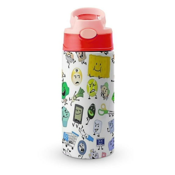 Battle for Dream Island BFDI Stainless Steel Insulated Water Cup for Boys Girls Leakproof Water Bottle with Flip-Flop Lid
