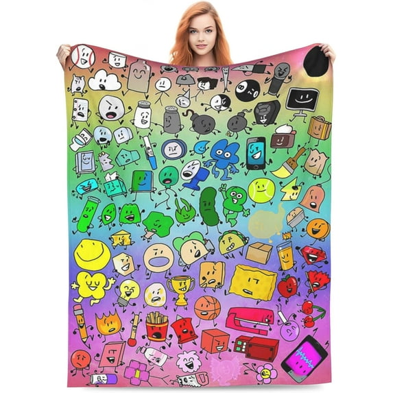Battle for Dream Island Bfdi Bed Blankets Lightweight Flannel Throws Blankets All Seasons Super Soft Blankets for Sofa 40""X30"", Style 1