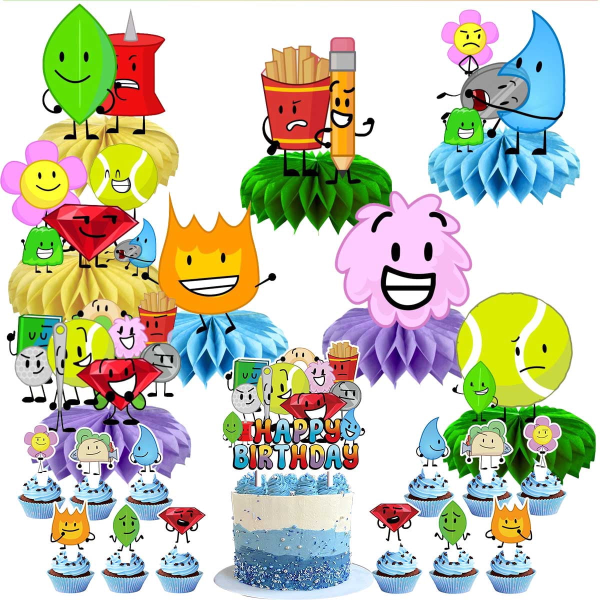 Battle for Dream Island Party Supplies Honeycomb Centerpieces Table ...