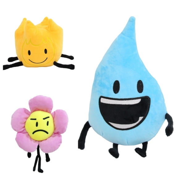 Battle for Dream Island Plush Toys, Cartoon Bfdi Character Gelatin Stuffed Animals, Cartoon Home Decorations Bfdi Collect Toys - 3Pc