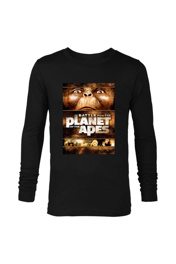 Battle for the Planet of the Apes 1973 Caesar Movie Poster - Long Sleeve T-Shirt for Men - Customized-Black