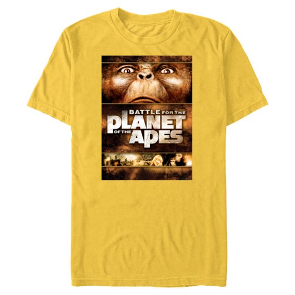 Battle for the Planet of the Apes 1973 Caesar Movie Poster - Short Sleeve Blended T-Shirt for Adults - Customized-Yellow