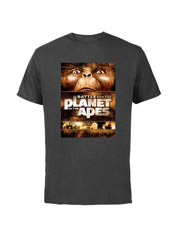 Battle for the Planet of the Apes 1973 Caesar Movie Poster - Short Sleeve Cotton T-Shirt for Adults - Customized-Charcoal Heather