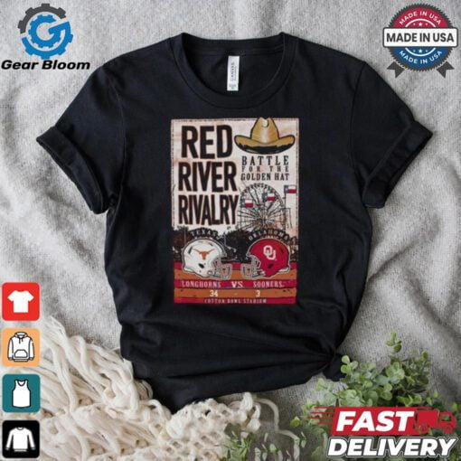 Battleforthegoldenhattexaslonghornsvsoklahomasooners2024redriverrivalryscoret