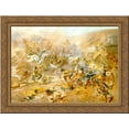 thumbnail image 1 of Battle of Belly River 24x18 Gold Ornate Wood Framed Canvas Art by Charles M. Russell, 1 of 2