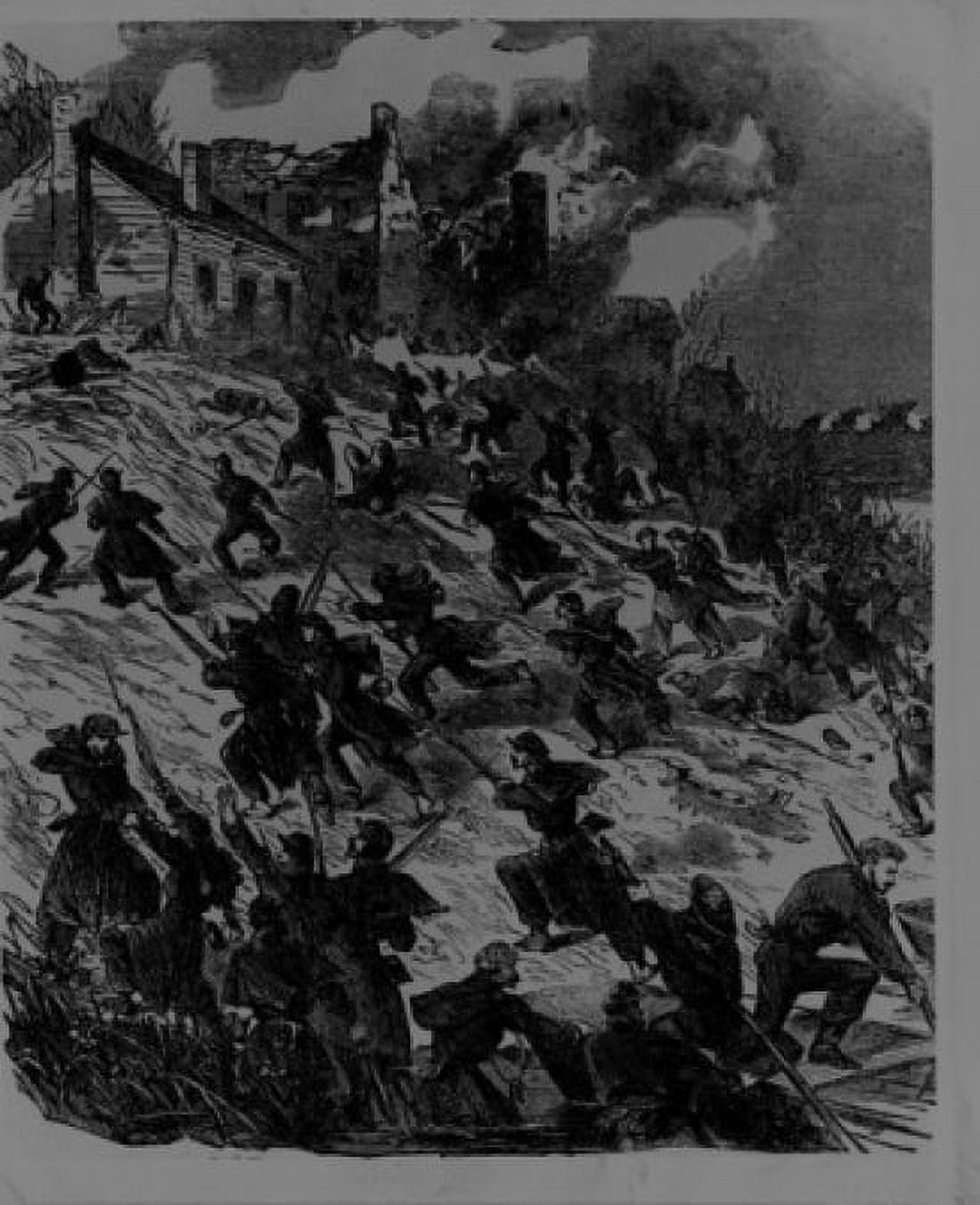 Battle of Fredericksburg Virginia Union Attack December 1862 Artist Unknown Canvas Art - (18 x 24)