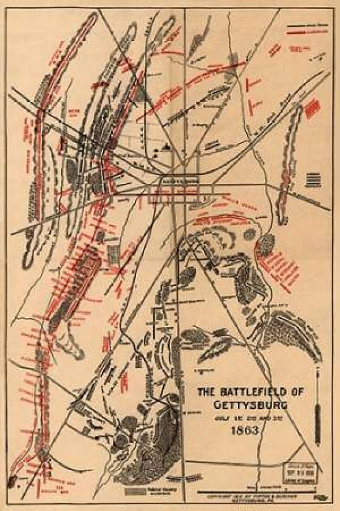 Battle of Gettysburg #1 Canvas Art - Unknown (24 x 36)