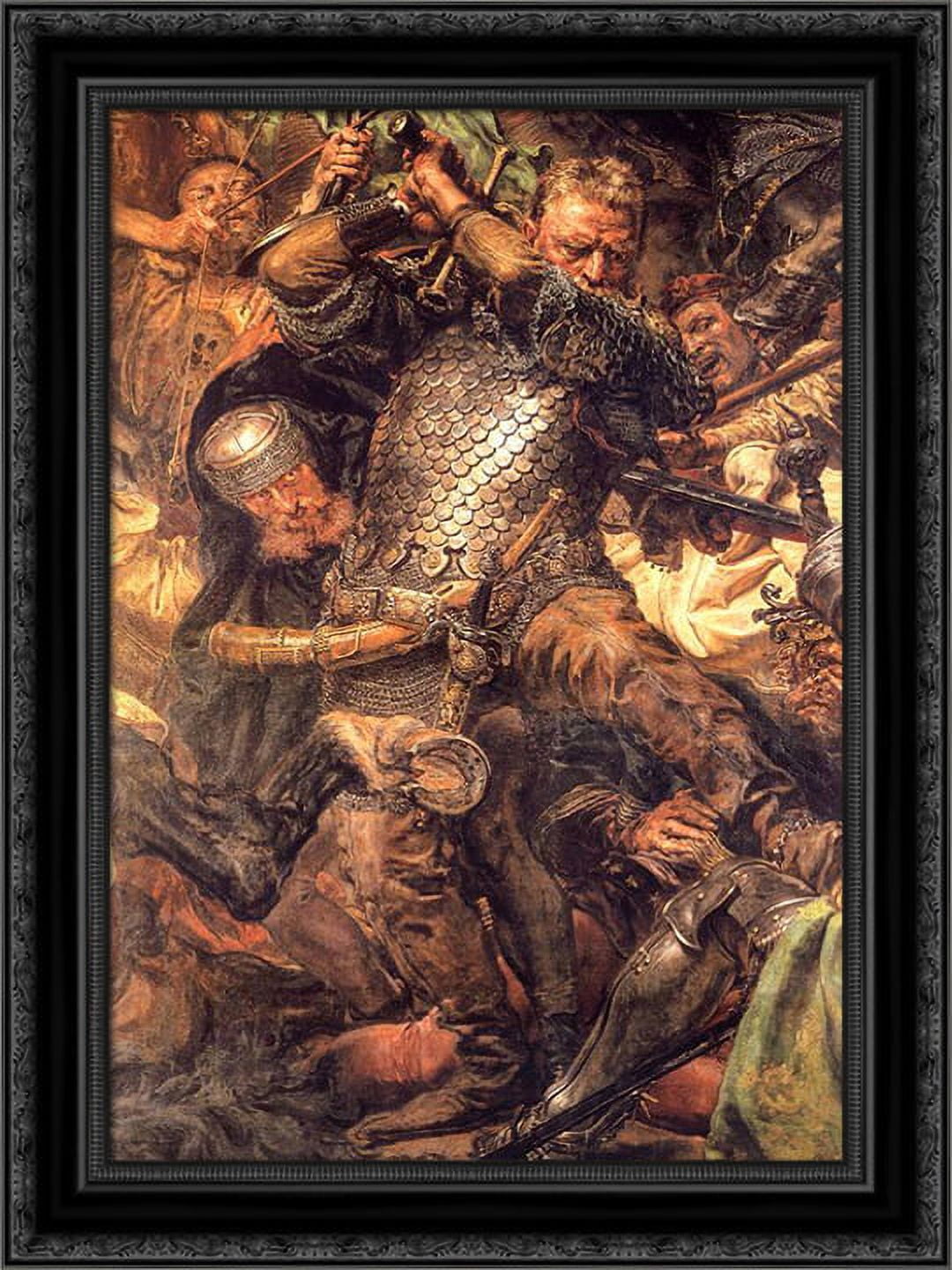 押絵額　７８５ｍｍ×３７５㎜×３５㎜ Battle of Grunwald, Jan Zizka(detail) 19x24 Black Ornate Wood