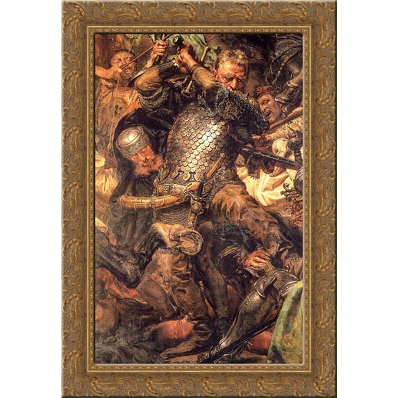Battle of Grunwald, Jan Zizka(detail) 19x24 Gold Ornate Wood Framed Canvas Art by Matejko, Jan